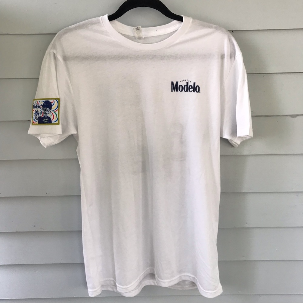 Cerveza Modelo Detroit men’s T shirt skull patch Medium